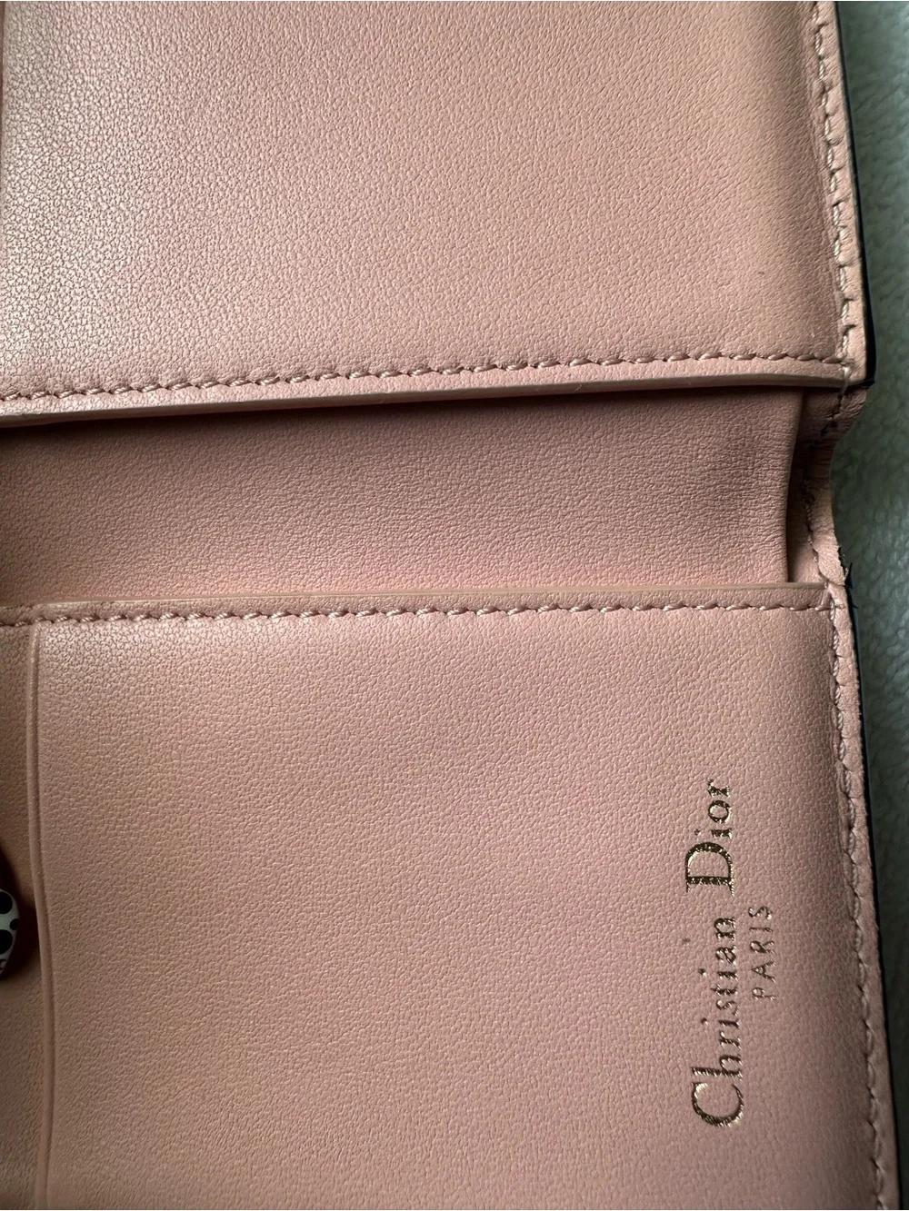 Christian Dior Saddle Compact Wallet Pink Leather